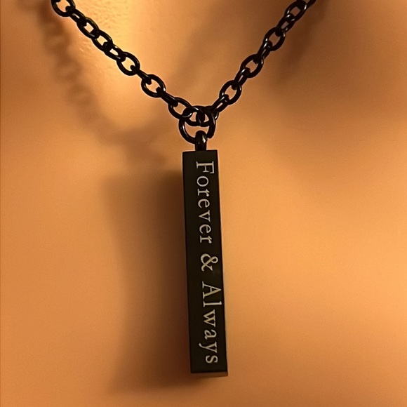 ❤️ Stainless Steel Necklace  I Love You Forever & Always - Picture 2 of 4